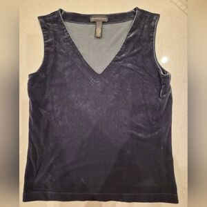Banana Republic Deep Gray Purple Velvet Tank Top V-neck